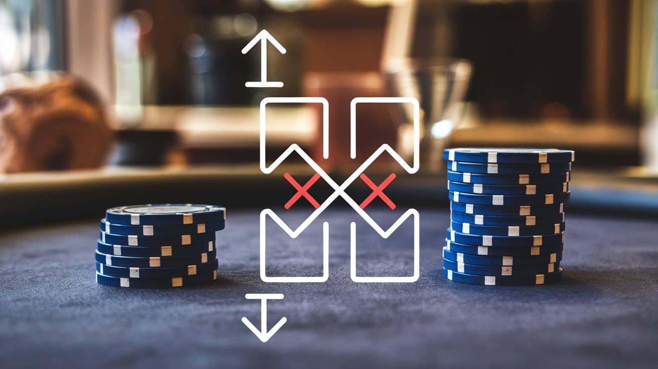 Grafika sa stablom odluka pored naslaganih žetona u maloj gomili, prikazuju?i takti?ki pristup kada žetoni ponestaju