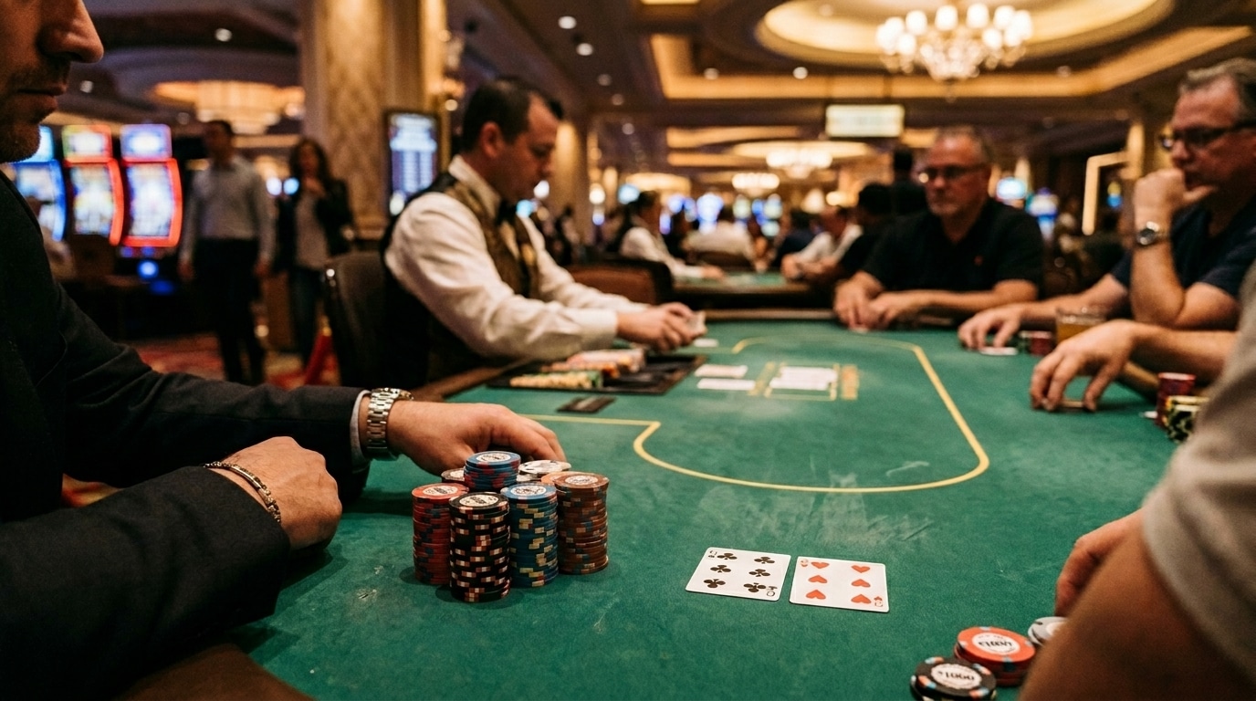 Pocket par šestica na poker stolu tokom igre u kazinu
