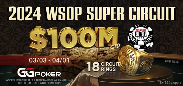 WSOP Super Circuit naaseb GGPokerisse 100 miljoni dollari garantiiga