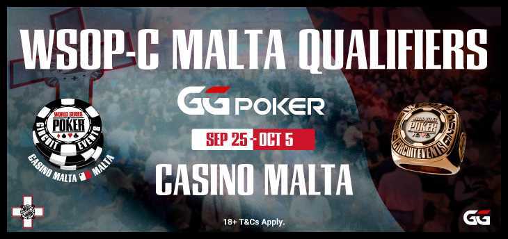 Kvalifikáld magad a WSOP Circuit Malta versenyre, csak a GGPokeren!