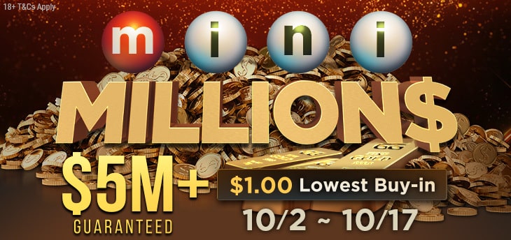 Setidaknya $5M Untuk Dimenangkan dalam Seri Turnamen mini MILLION$ GGPoker