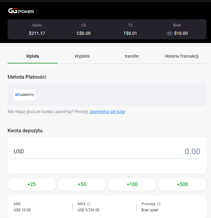 ggpoker luxon pay depozyt