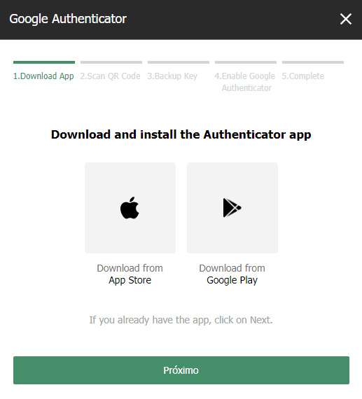 Baixar Google Authenticator