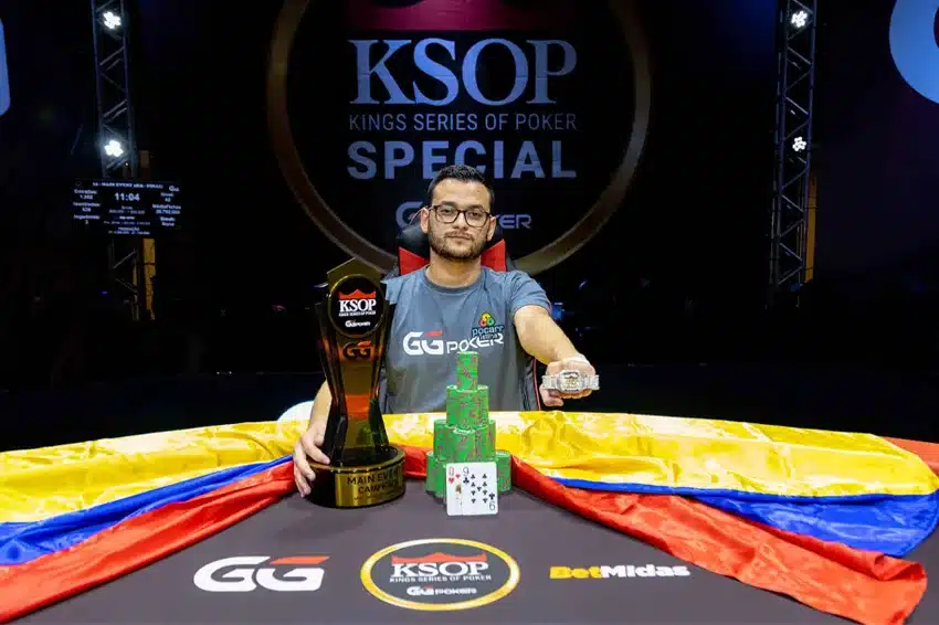 jogador de poker julian pineda campeão do main event do ksop