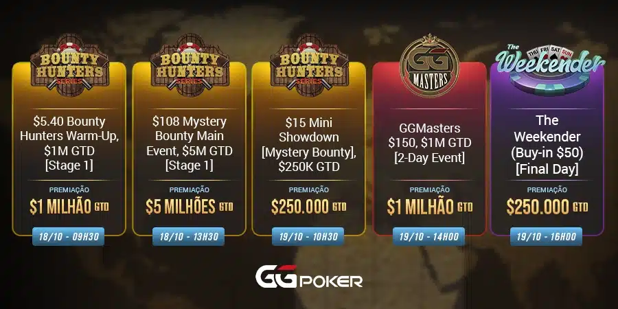 5 Torneios da GGPoker para jogar no fim de semana