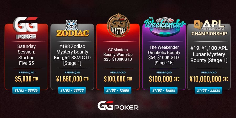 Torneios da GGPoker para jogar no fim de semana - Meio 1