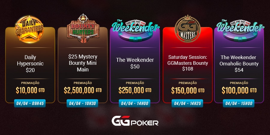 Torneios da GGPoker para jogar no fim de semana - Meio 1