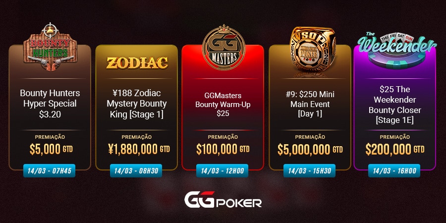 Torneios da GGPoker para jogar no fim de semana - Meio 1