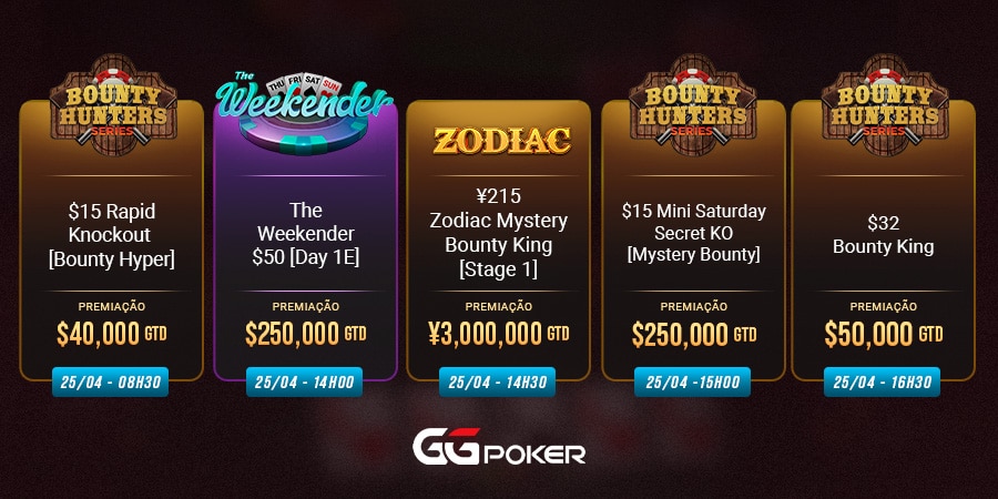 Torneios da GGPoker para jogar no fim de semana - Meio 1