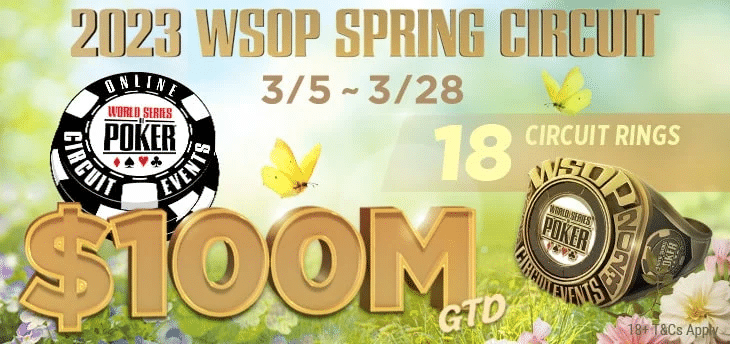 Cel puțin $100 de milioane vor fi câștigați în Seria WSOP Spring Circuit de la PlayGG