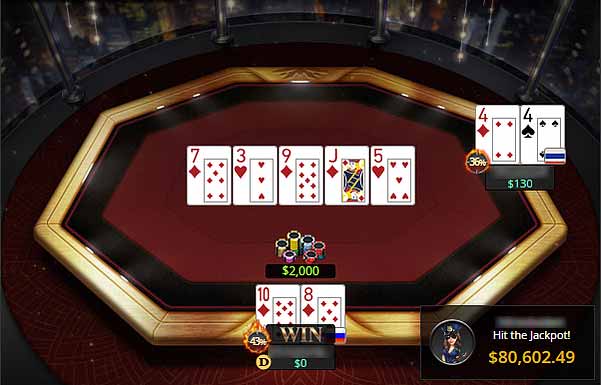 người chiến thắng Jackpot All in or Fold poker trực tuyến