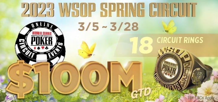 WSOP Spring Circuit 2023 online pokkeriturniiri blogi bänner