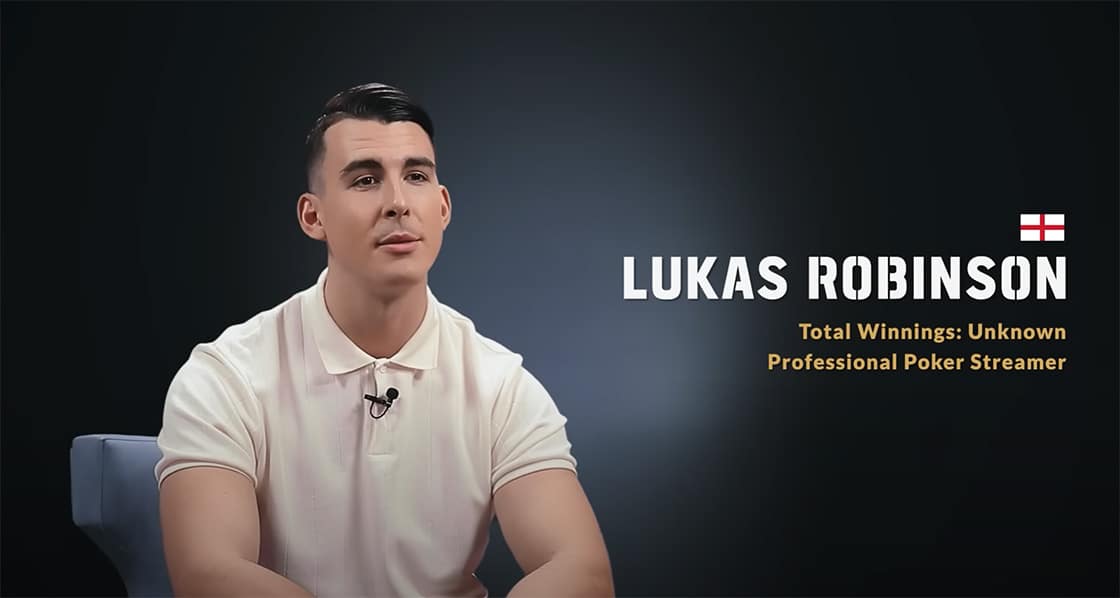 İngiltere'den Lucas Robinson. Toplam Kazanç: Bilinmiyor. Profesyonel Poker Yayıncısı.