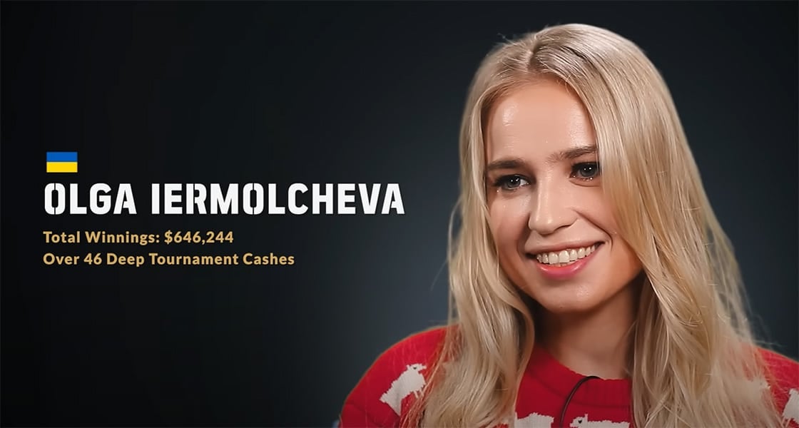 Olka Iermolcheva từ Ukraine. Tổng Tiền Thắng: $646,244. Hơn 46 Lần Vào Tiền Sâu Trong Các Giải Đấu.