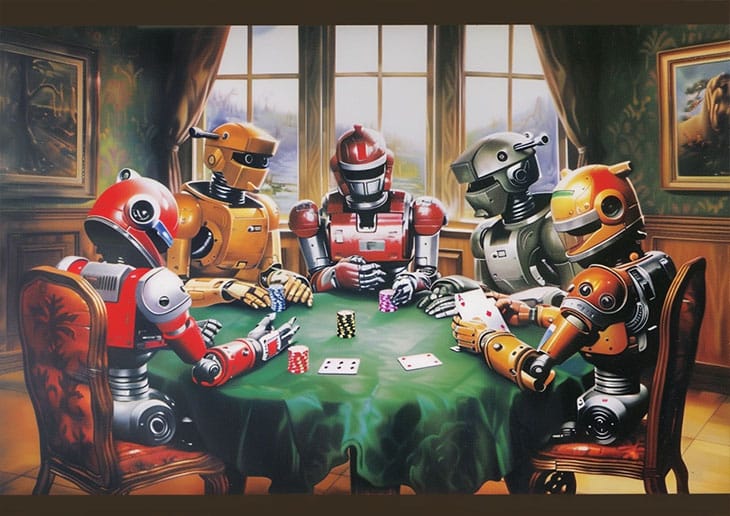 robots playing poker